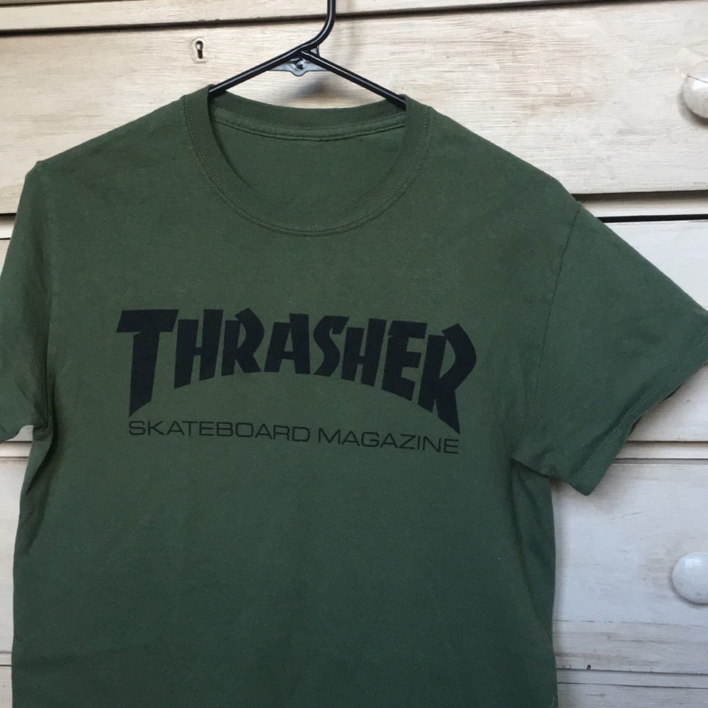 Thrasher T-shirt, Olive Green color